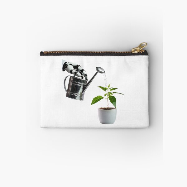 Item preview, Robot Hand Watering Plant - Sci-Fi Care & Nature Art designed and sold by STATIC SOUL.