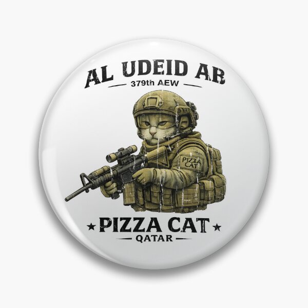 Item preview, Al Udeid Ab Pizza Cat Qatar designed and sold by ladycerebellum.