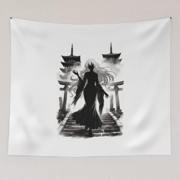 Item preview, Temple Ghost, Anime Silhouette at the Torii Gate designed and sold by Amber Sky Creations.