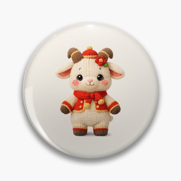 Item preview, Cute Knitted Year Of The Goat | Kawaii 3D Chinese New Year Zodiac Art designed and sold by Moons Studio.