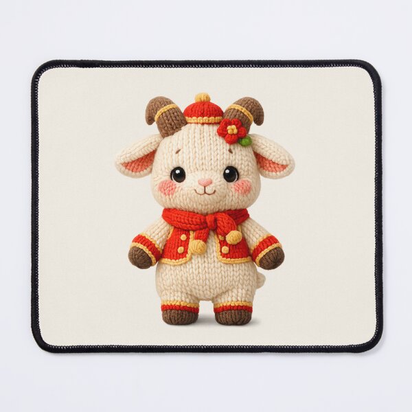 Item preview, Cute Knitted Year Of The Goat | Kawaii 3D Chinese New Year Zodiac Art designed and sold by Moons Studio.