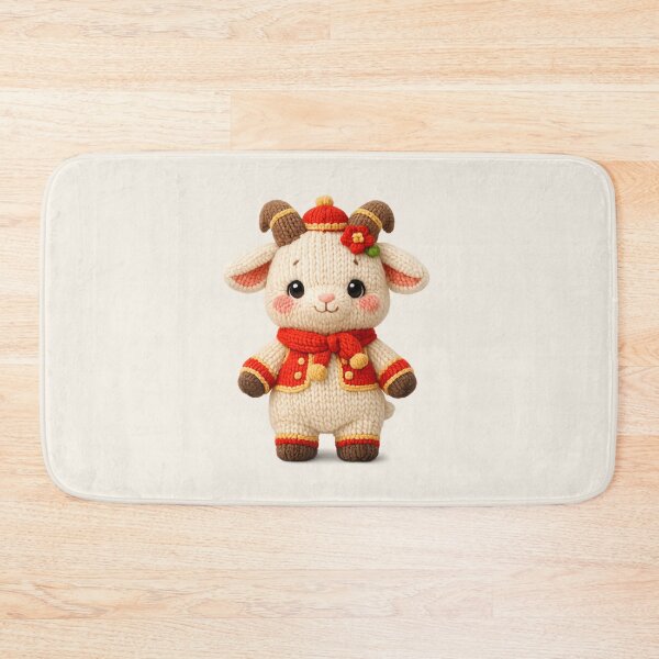 Item preview, Cute Knitted Year Of The Goat | Kawaii 3D Chinese New Year Zodiac Art designed and sold by Moons Studio.