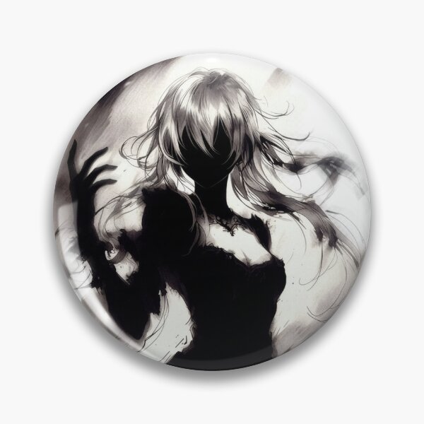 Item preview, Black Dress in the Storm, Anime Girl Silhouette designed and sold by Amber Sky Creations.