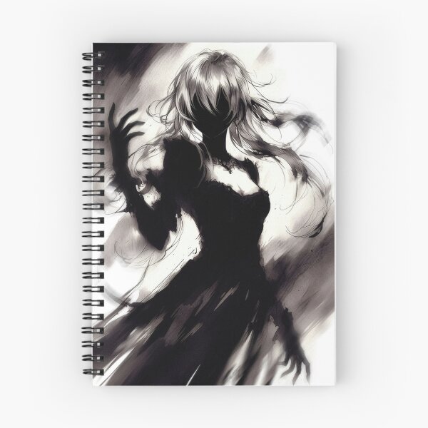 Item preview, Black Dress in the Storm, Anime Girl Silhouette designed and sold by Amber Sky Creations.