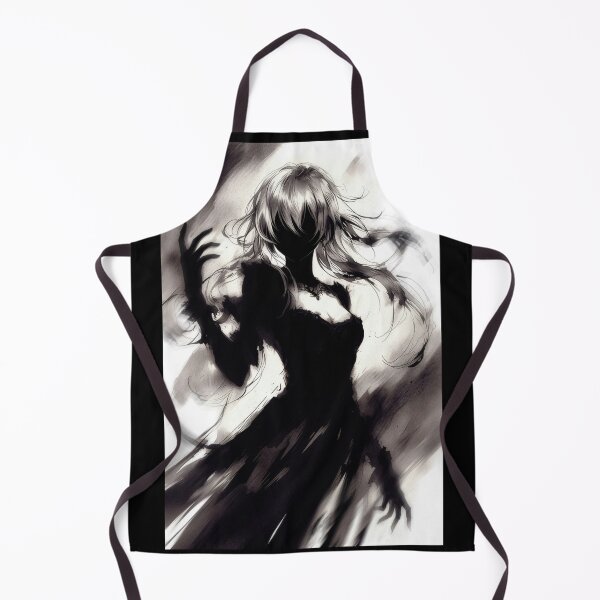 Item preview, Black Dress in the Storm, Anime Girl Silhouette designed and sold by Amber Sky Creations.