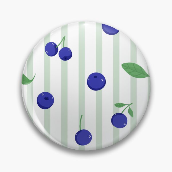 Item preview, Blueberry Pattern – Cute Fruit Seamless Design with Green Stripes designed and sold by My Gluten Free Life UK.