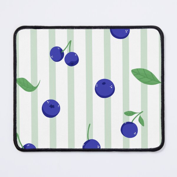 Item preview, Blueberry Pattern – Cute Fruit Seamless Design with Green Stripes designed and sold by My Gluten Free Life UK.