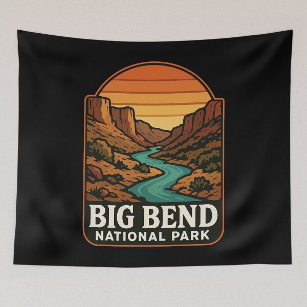 Item preview, Big Bend National Park Texas Travel Retro designed and sold by TomFrontierArt.