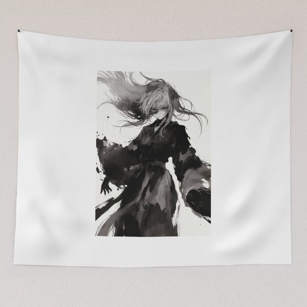 Item preview, Ink and Shadow, Anime Girl in Black designed and sold by Amber Sky Creations.