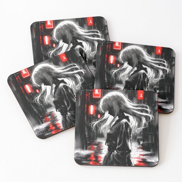 Item preview, Red Neon Rain, Anime Girl in the Alley designed and sold by Amber Sky Creations.