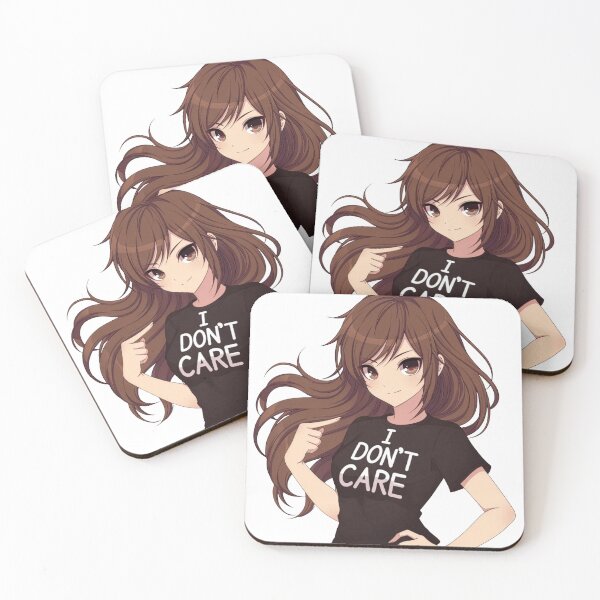 Item preview, I Don't Care Sarcastic Anime Girl Funny Quote designed and sold by Amber Sky Creations.