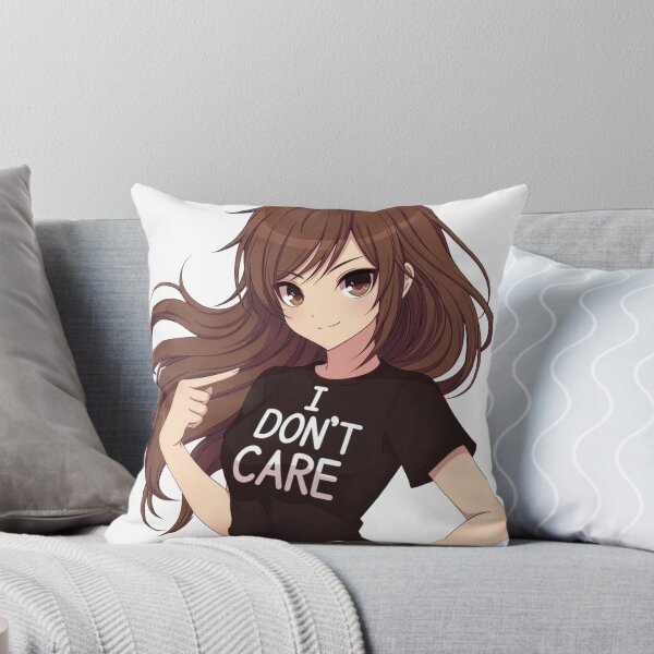 Item preview, I Don't Care Sarcastic Anime Girl Funny Quote designed and sold by Amber Sky Creations.