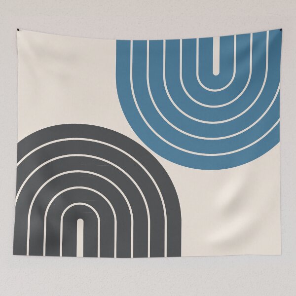 Item preview, Retro Arches Geometric Boho Throw Pillow in Summer Ocean Breeze Theme designed and sold by nineFlorals.