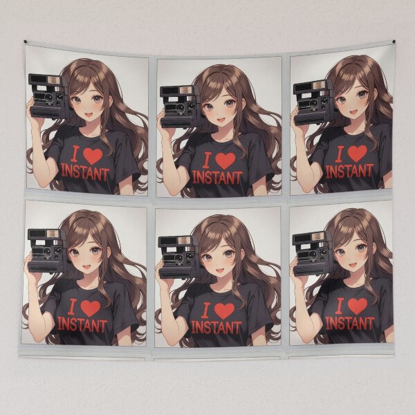Item preview, Instant Photography Anime Girl I Love Instant Camera designed and sold by Amber Sky Creations.