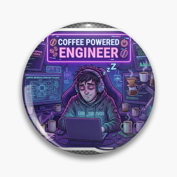 Item preview, Coffee Powered Engineer | Funny Coding Sticker designed and sold by BrahmiArts.