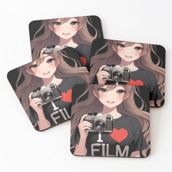 Item preview, Film Photography Anime Girl I Love Film | Poster | Sticker designed and sold by Amber Sky Creations.