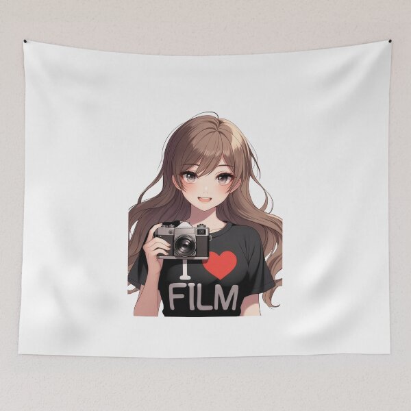 Item preview, Film Photography Anime Girl I Love Film | Poster | Sticker designed and sold by Amber Sky Creations.