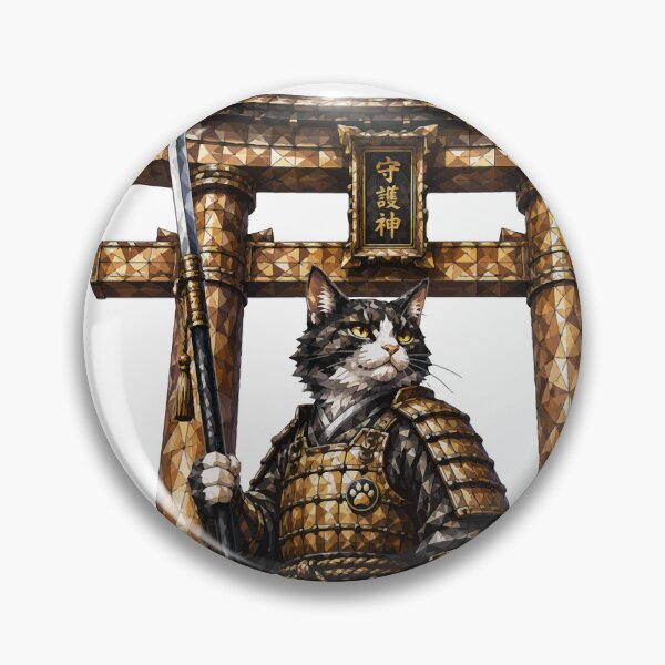 Item preview, Guardian of the Torii / Samurai Cat Collection designed and sold by ValentynaTyshenkoArt.
