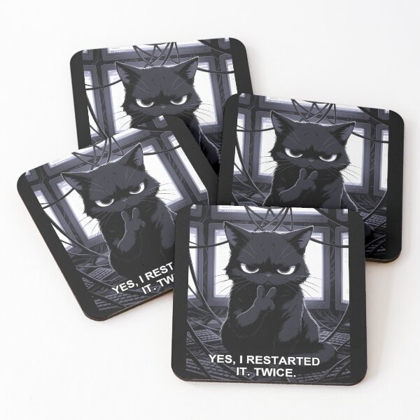 Item preview, Yes I Restarted It Twice Funny IT Support Tech Sysadmin Cat | Tech geek designed and sold by Amber Sky Creations.