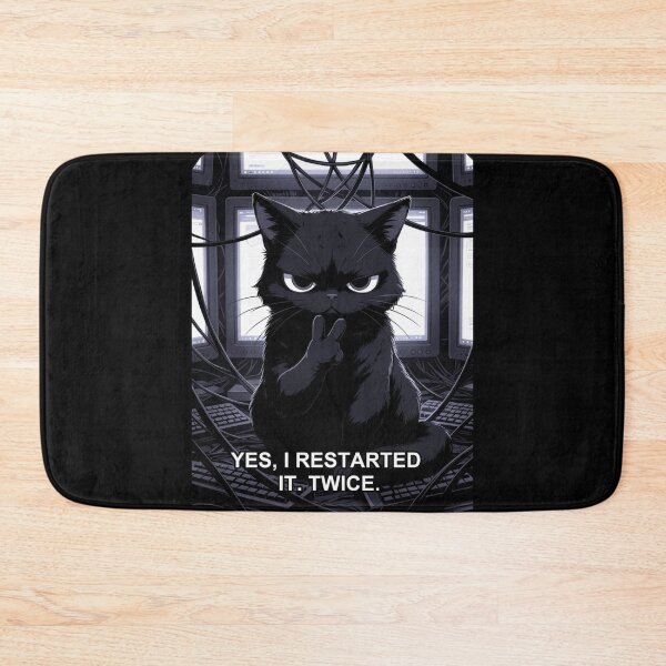 Item preview, Yes I Restarted It Twice Funny IT Support Tech Sysadmin Cat | Tech geek designed and sold by Amber Sky Creations.