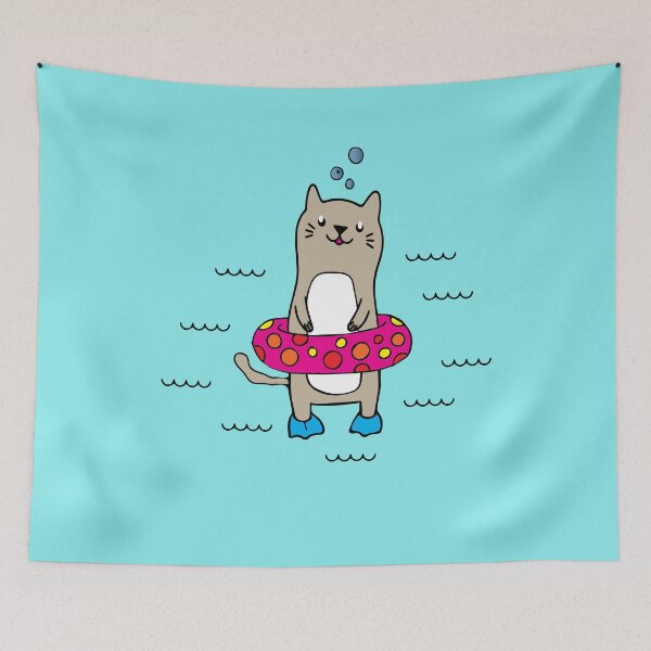 Item preview, Cat while swimming designed and sold by tarek25.