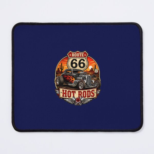 Item preview, Route 66 Hot Rods – Black Flame Hot Rod Vintage Sticker designed and sold by VERYOLDROAD BY AXTON BROWNING .