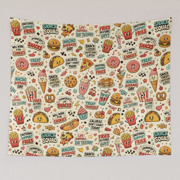 Item preview, Emotional Support Fries Retro Food Seamless All Over Print Pattern designed and sold by OpenDreamArts.