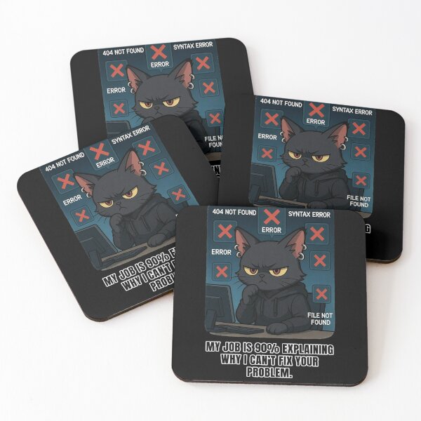 Item preview, My Job Is 90% Explaining Why I Can't Fix Your Problem | I.T. Cat | Tech Humor designed and sold by Amber Sky Creations.