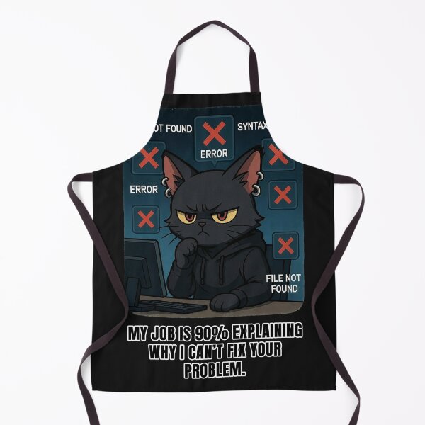 Item preview, My Job Is 90% Explaining Why I Can't Fix Your Problem | I.T. Cat | Tech Humor designed and sold by Amber Sky Creations.