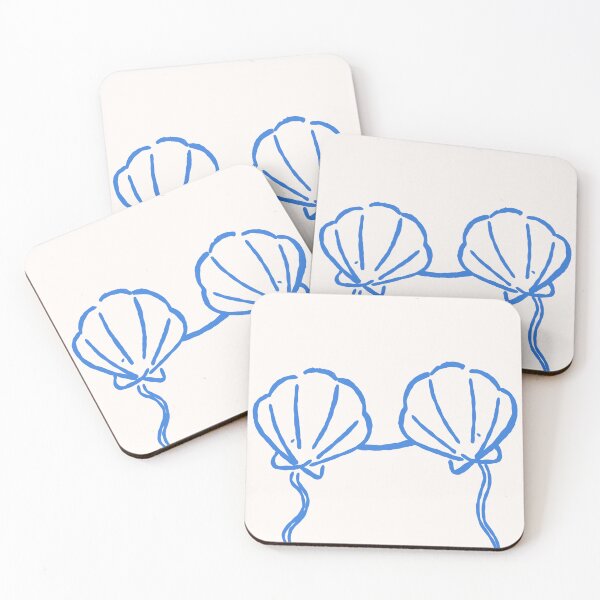 Item preview, Blue and Cream Coastal Seashell Bikini Illustration designed and sold by MariePopPrints.