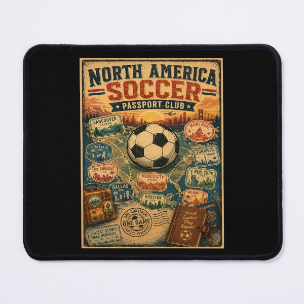 Item preview, North America Soccer Passport Club Retro Travel Shirt | Vintage Soccer Tourism Design designed and sold by Globalcitytees.