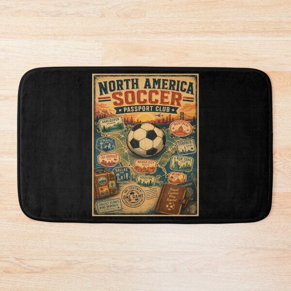 Item preview, North America Soccer Passport Club Retro Travel Shirt | Vintage Soccer Tourism Design designed and sold by Globalcitytees.