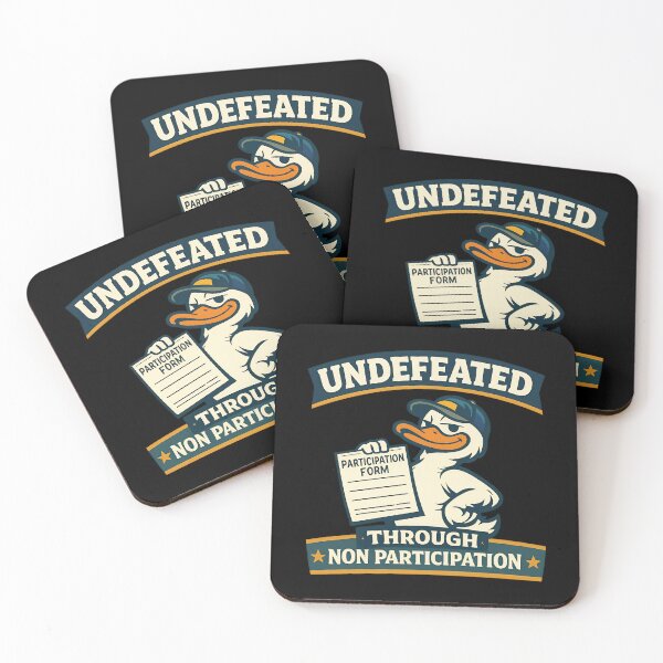 Item preview, Undefeated Through Non Participation Funny Duck Design designed and sold by TeeTimeTreasure.