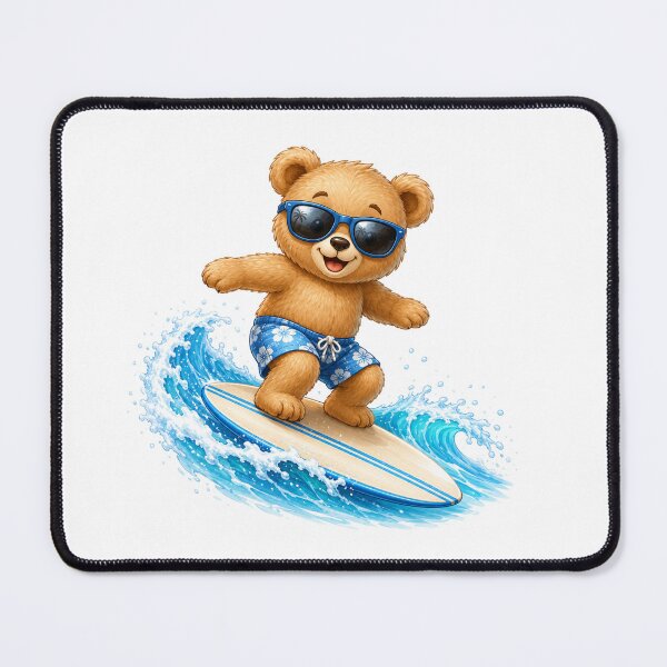 Item preview, Cute Kawaii Bear Surfing on Summer Beach Wave designed and sold by Seculinator.