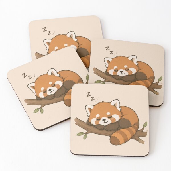 Aperçu de l'œuvre Adorable panda roux endormi créée et vendue par MellowMunchkins.