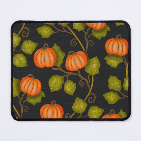 Item preview, Pumpkin plants with bright orange pumpkins for Halloween or Thanksgiving on a dark background designed and sold by Sonja Birkelbach.