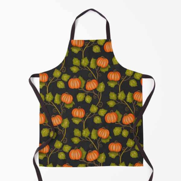 Item preview, Pumpkin plants with bright orange pumpkins for Halloween or Thanksgiving on a dark background designed and sold by Sonja Birkelbach.