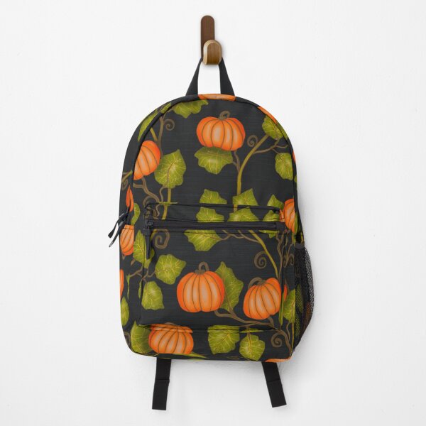 Item preview, Pumpkin plants with bright orange pumpkins for Halloween or Thanksgiving on a dark background designed and sold by Sonja Birkelbach.