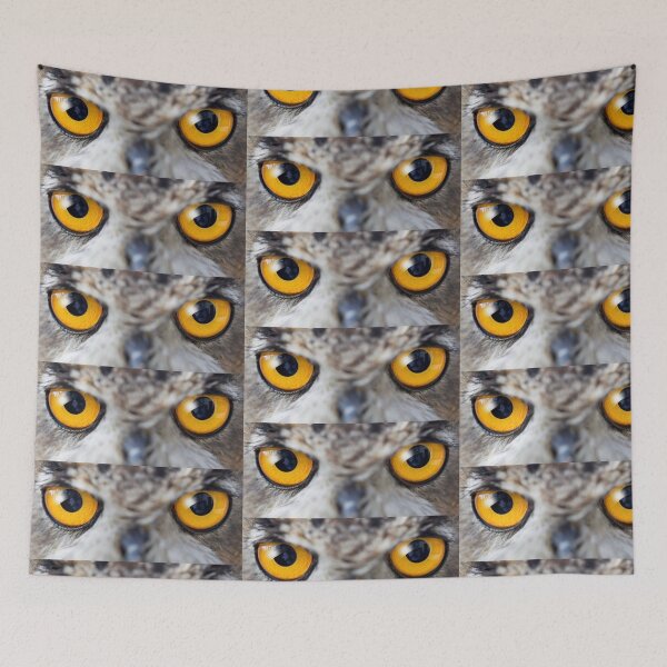 Item preview, Intense Golden Owl Eyes Macro Portrait designed and sold by ovidiuboc.