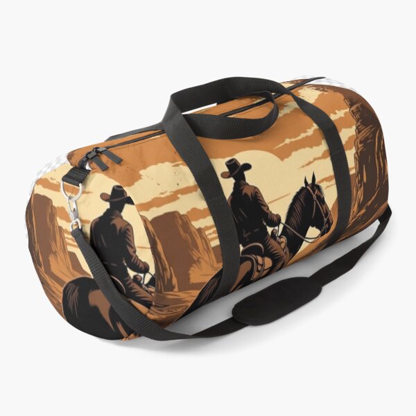 Item preview, Vintage Cowboy Riding Horse at Sunset | Western Desert Wall Art Print designed and sold by GalleryPeak.