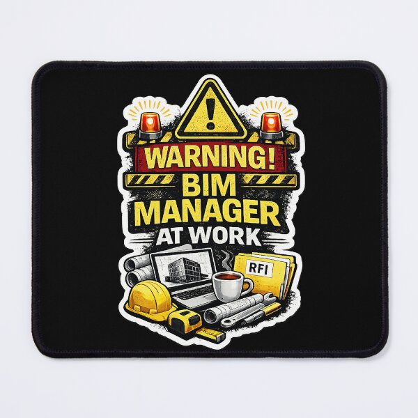 Item preview, Warning BIM Manager At Work Funny Construction and Revit Design designed and sold by Arch4Design.