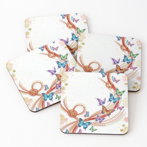 Item preview, Elegant Butterflies and Flowing Mizuhiki Cords - Wa-Modern Art designed and sold by Hikariha Studio.