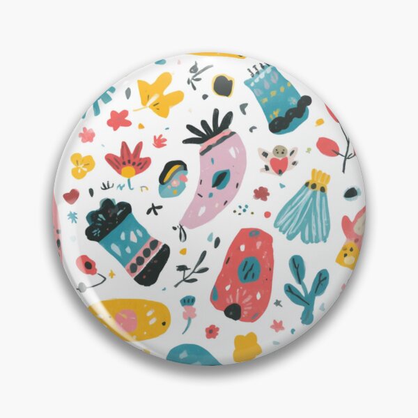 Item preview, Whimsical Folk Garden Pattern – Colourful Hand Drawn Floral Design designed and sold by My Gluten Free Life UK.