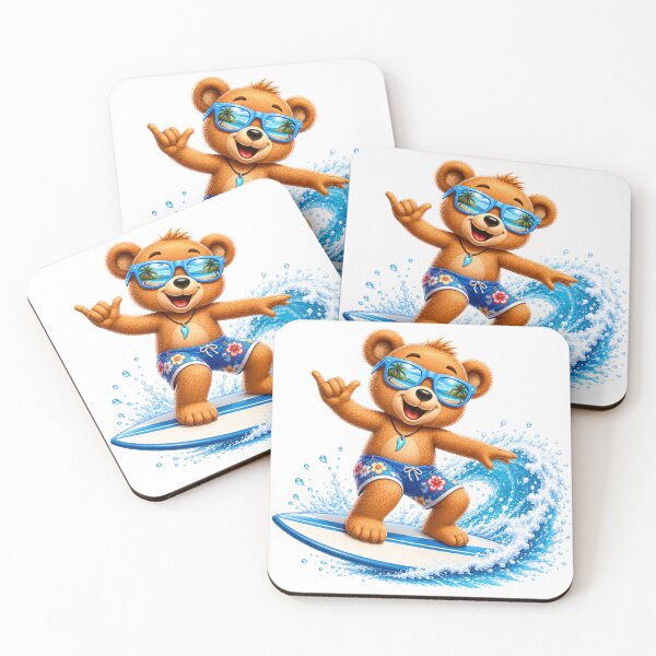 Item preview, Cute Kawaii Surfing Bear Shaka Summer Wave designed and sold by Seculinator.