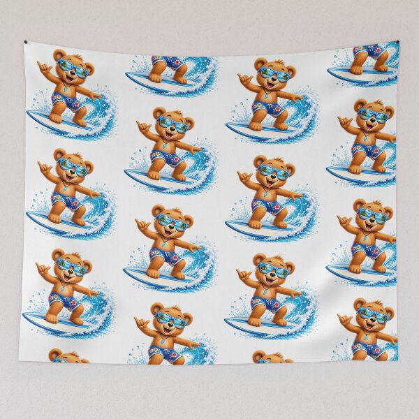 Item preview, Cute Kawaii Surfing Bear Shaka Summer Wave designed and sold by Seculinator.