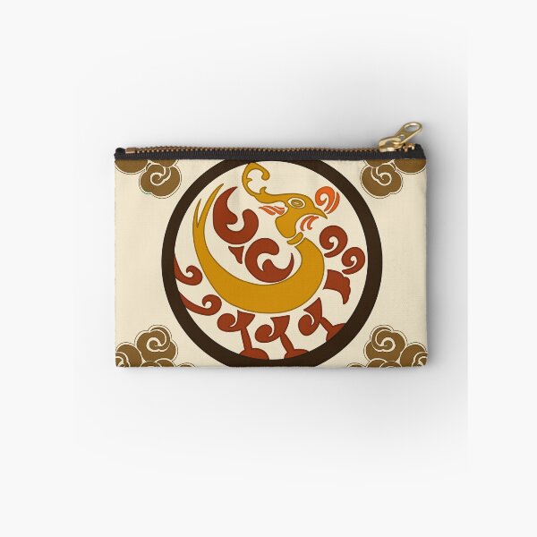 Item preview, Korean Phoenix Roundel Art Print, Traditional Gold Cream Pattern, Korean Folk Art Wall Decor designed and sold by DaHaeStudio.