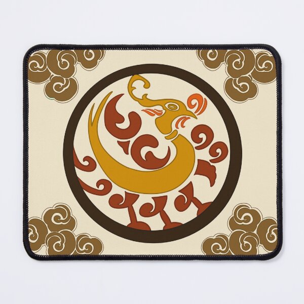 Item preview, Korean Phoenix Roundel Art Print, Traditional Gold Cream Pattern, Korean Folk Art Wall Decor designed and sold by DaHaeStudio.