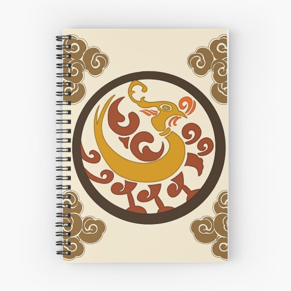 Item preview, Korean Phoenix Roundel Art Print, Traditional Gold Cream Pattern, Korean Folk Art Wall Decor designed and sold by DaHaeStudio.
