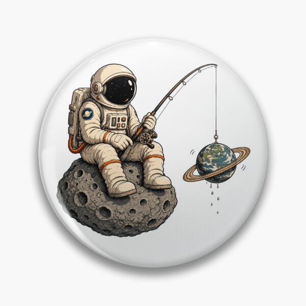 Item preview, Gone Fishing in the Cosmos – Astronaut Planet Angler designed and sold by the-dovlat.