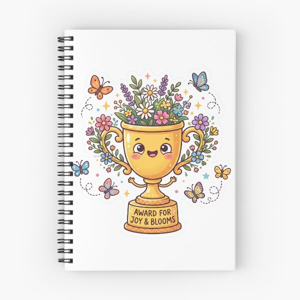 Item preview, Blooming Champion – Cute Floral Trophy Sticker designed and sold by CuteRage.